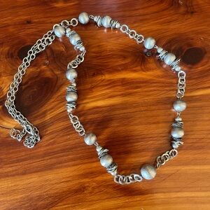 Elegant Silver Beaded Necklace